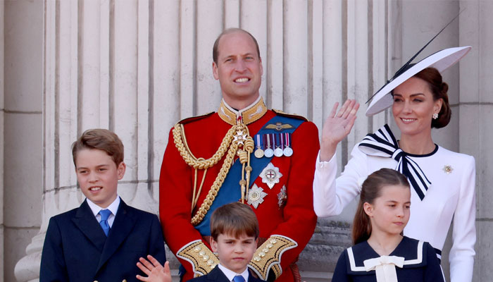Britains William, Prince of Wales, Catherine, Princess of Wales, Prince George, Princess Charlotte, Prince Louis appear on the balcony of Buckingham Palace as part of the Trooping the Colour parade to honour Britains King Charles on his official birthday in London, Britain, June 15, 2024. — Reuters