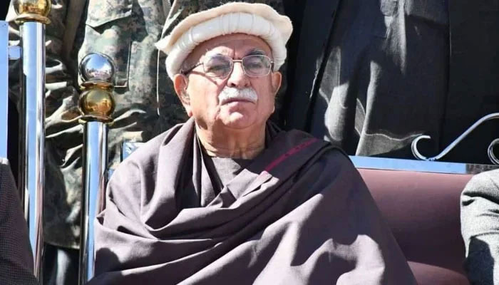 Pashtunkhwa Mili Awami Party (PkMAP) Chairman Mahmood Khan Achakzai looks on in this on February 22, 2024.— X@MKAchakzaiPKMAP