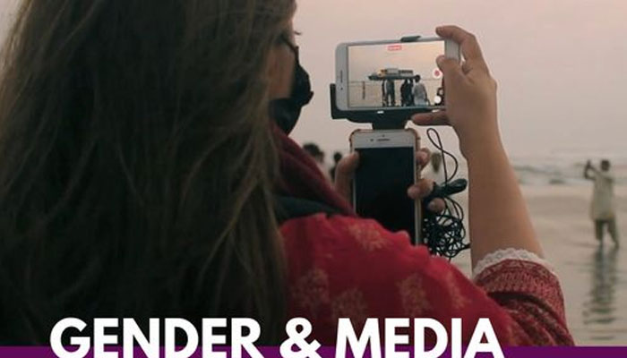 The image released on Jan 26, 2024 is a poster of the groundbreaking project “Gender and Media Watch: Election 2024” by the Uks Research Centre. — Facebook/uksresearchcentre.pk