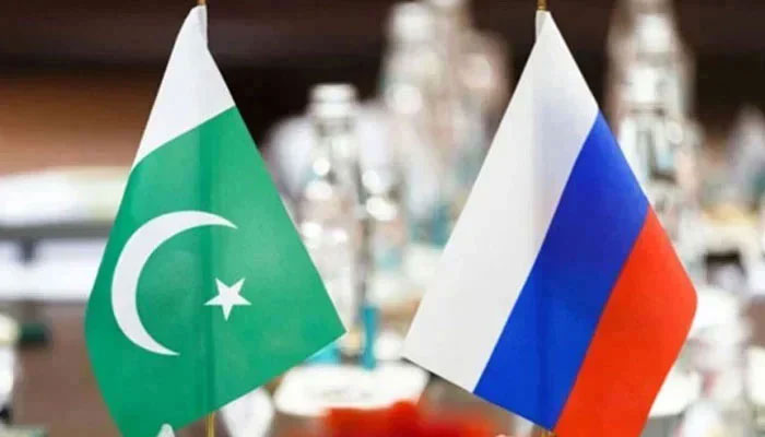 Flags of Pakistan and Russia. — Radio Pakistan/File