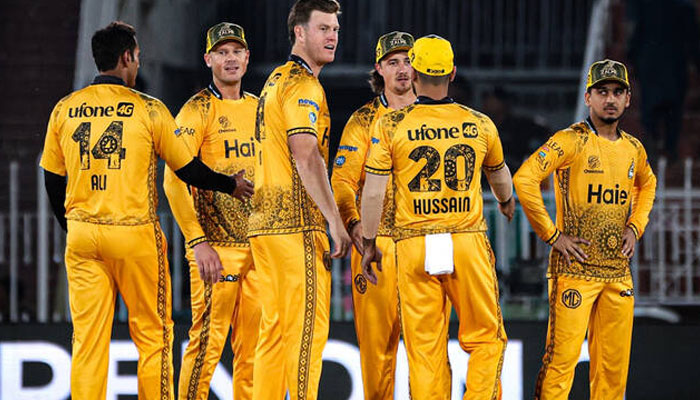 Peshawar Zalmi players celebrating. —Facebook@PeshawarZalmi/File