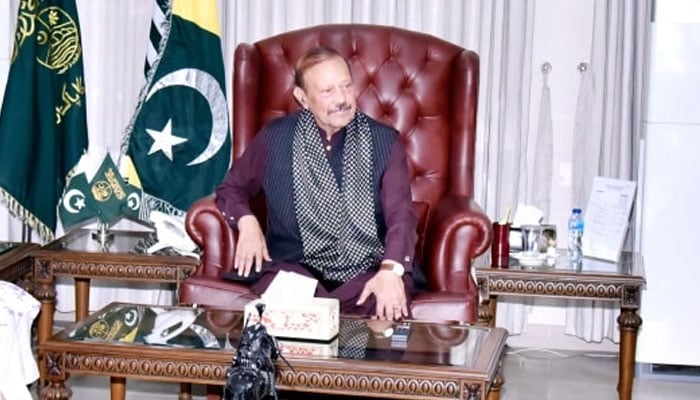 President Azad Jammu and Kashmir (AJK), Barrister Sultan Mahmood Chaudhry looks on in this image on May 7, 2025. — Facebook@Barrister.Sultan.Official