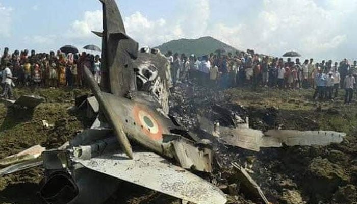 Debris of MiG-29. —TheNews/File