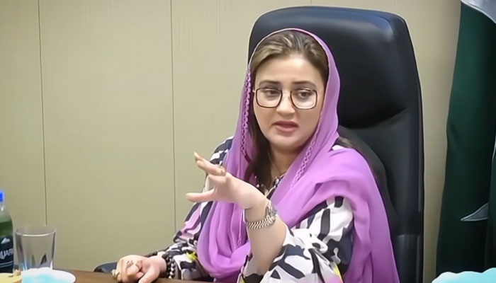 Punjab Information Minister Azma Bokhari speaks during visit to the newly established control room at DGPR on May 8, 2025. — Screengrab via Facebook@AzmaBokhariPMLN