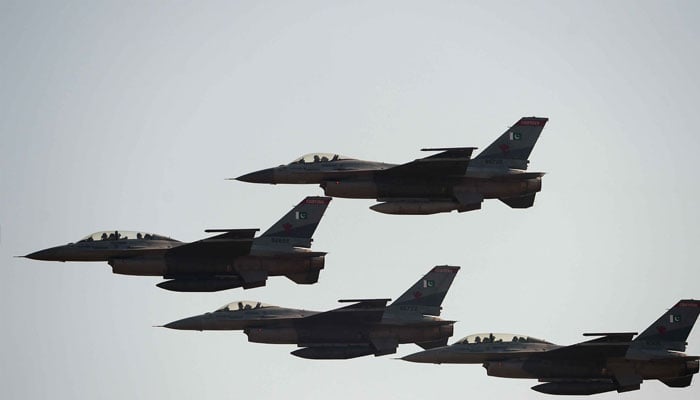 Pakistans F16 in air on Pakistan day March 23, 2018. —TheNews