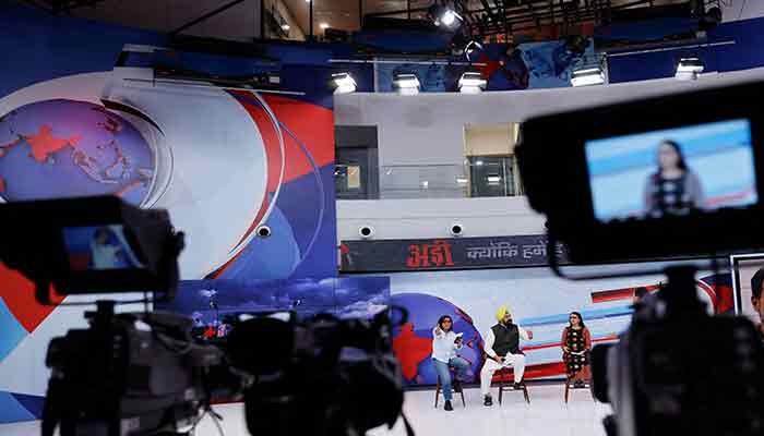 An image of Indian news channel studio. —TheNews/File