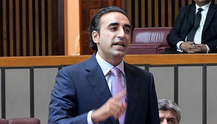 Pakistan Peoples Party (PPP) Chairman Bilawal Bhutto Zardari addresses at the National Assembly session on May 7, 2025. — Facebook@Bilawalhouse