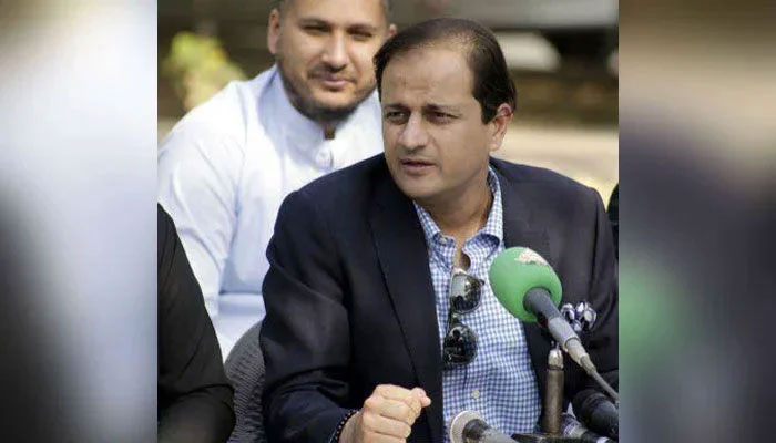 Karachi Mayor Murtaza Wahab addresses a press conference on December 31, 2023. — Facebook@Barrister Murtaza Wahab