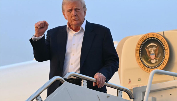 US President Donald Trump disembarks from Air Force One at Joint Base Andrews in Maryland on May 4, 2025. — AFP
