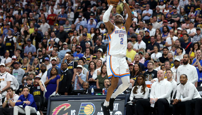 Shai Gilgeous-Alexander of the Oklahoma City Thunder shoots the ball in the Thunders victory over the Denver Nuggets in game four of their NBA playoff series. —AFP/File