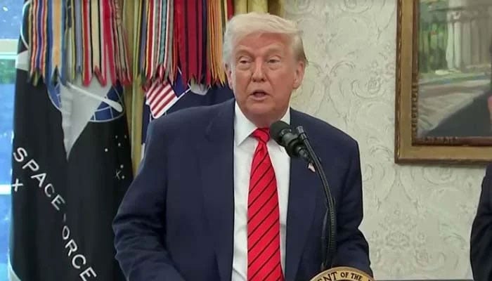 President Donald Trump delivers a statement at the White House. — Screengrab via Reuters at the White House