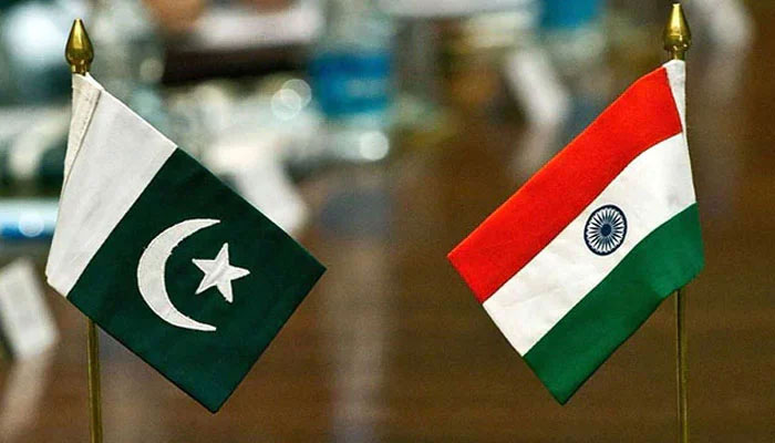 The representational image shows flags of Pakistan and India. —TheNews/File