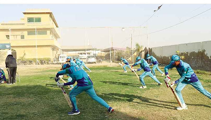 Young cricketers can be seen during practice. —TheNews/File
