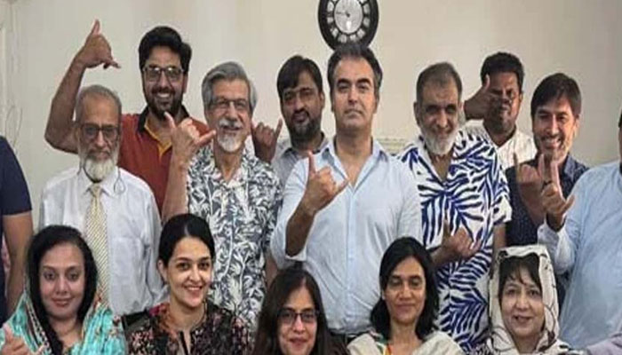 Members of the Islamabad Chapter of East-West Center Alumni Association (EWCA) posing for a photo after its annual elections. —  Facebook@EastWestCenterPakista/File