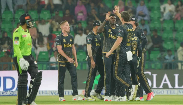 Peshawar Zalmi players celebrating. —PCB/File