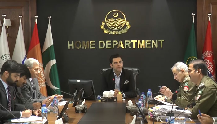 Provincial Law Minister Malik Sohaib Ahmed Bharth chairs a meeting on May 15, 2025. — Screengrab via Facebook@Malik Sohaib Ahmed Bherth