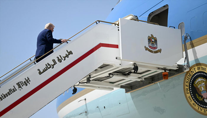 US President Donald Trump getting into an Air Force One. — AFP/File