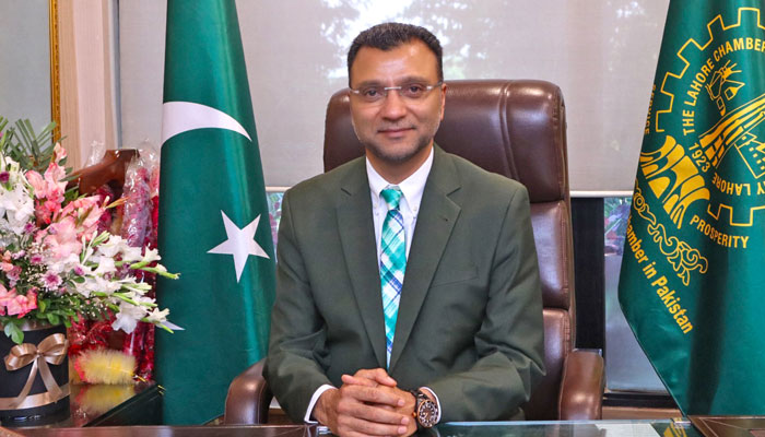 Senior Vice President of the Lahore Chamber of Commerce and Industry Engineer Khalid looks on in this image. — Facebook@KhalidusmanOfficial/File