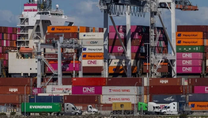 A cargo ship full of shipping containers is seen at the port of Oakland, as trade tensions escalate over US tariffs, in Oakland, California, US, March 6, 2025. — Reuters