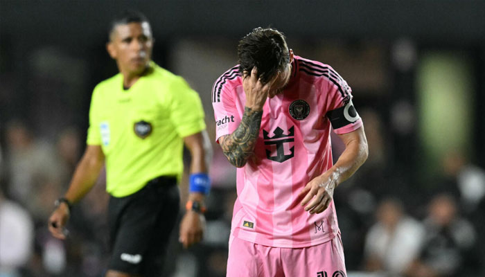 Lionel Messi can be seen frustrated again as Inter Miami lost 3-0 at home to Orlando City in MLS on Sunday.—AFP/File