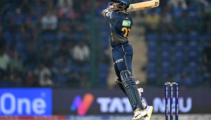 Sai Sudharsan in action. —AFP/File