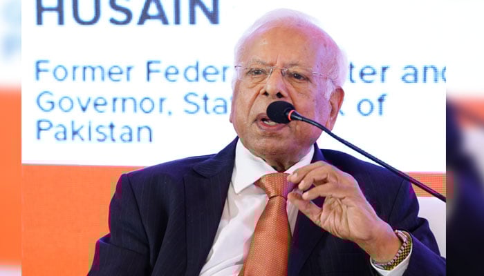 An eminent economist, former governor of the State Bank of Pakistan Dr Ishrat Hussain speak during a session on April 13, 2025. — Facebook@ACCA.Pakistan