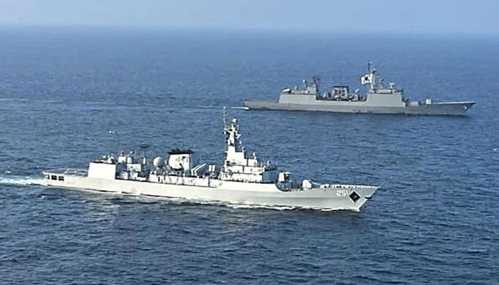 This representational image shows Pakistan Navy Ship PNS ZULFIQUAR conducting a Passage Exercise (PASSEX) in the North Arabian Sea on November 27, 2024. — INP