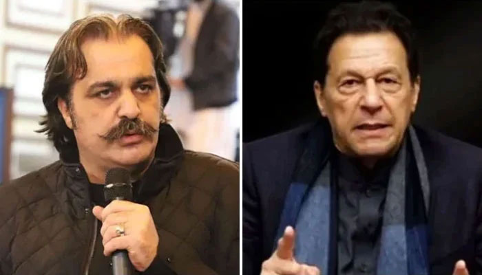 This collage shows KP Chief Minister Ali Amin Gandapur (left) and PTI founder Imran Khan. — Facebook/AliAminKhanGandapur/YouTube/PTI