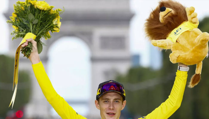 Jonas Vingegaard celebrating.— AFP/File