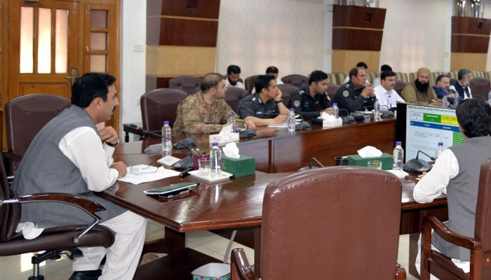 Chief Secretary Shahab Ali Shah chairs a meeting of the Provincial Task Force for Polio Eradication on May 20, 2025. — Facebook@CSKPOfficial