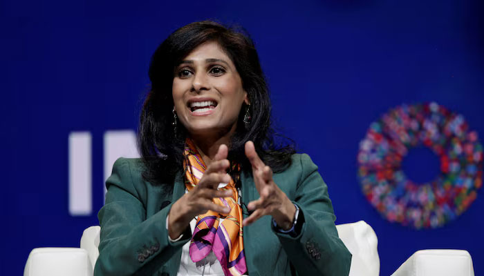 First Deputy Managing Director of the International Monetary Fund, Gita Gopinath attends a panel on the fifth day of the annual meeting of the International Monetary Fund and the World Bank, following last months deadly earthquake, in Marrakech, Morocco, October 13, 2023. — Reuters