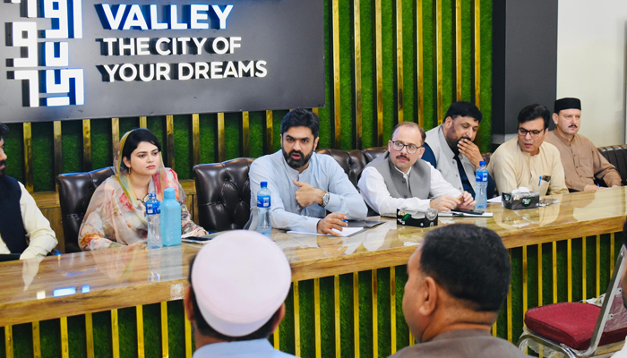 Deputy Commissioner Peshawar Sarmad Saleem Akram is talking to the public in this image released on September 16, 2024. — Facebook/New Peshawar Valley