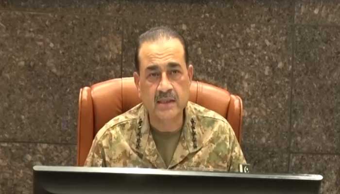 Field Marshal Syed Asim Munir chaired the 270th Corps Commanders’ Conference (CCC) at the General Headquarters, Rawalpindi on May 22, 2025. — Screengrab via ISPR video