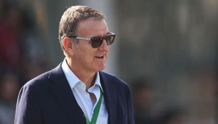 ECB chairman Richard Thompson watches the first Test between Pakistan and England at the Rawalpindi Cricket Stadium in Rawalpindi on December 3, 2022. — AFP