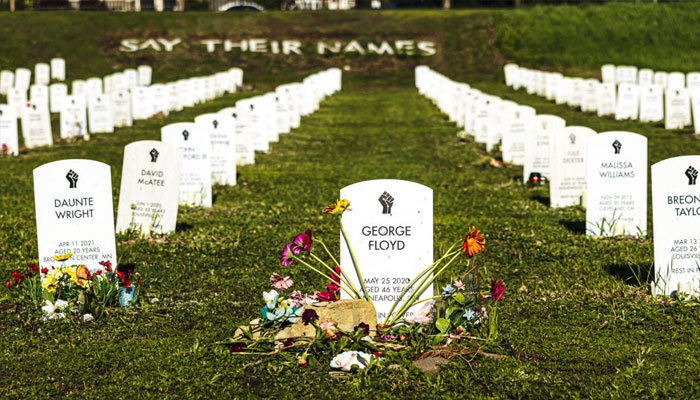 George Floyds name can be seen on cemetery in Minneapolis. — AFP/File