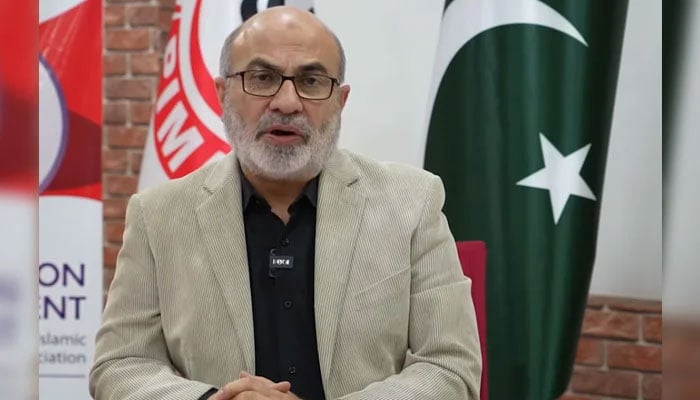 Central President of PIMA Prof Atif Hafeez Siddiqui speaks in a video message on January 27, 2025. — Screengrab via Facebook@PIMAofficial