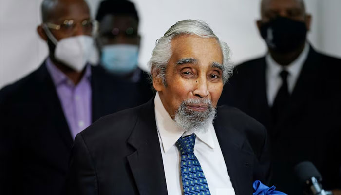 Former US Representative Charles Rangel speaks before New York Governor Andrew Cuomo gets vaccinated in the Harlem section of New York City amid the coronavirus disease (COVID-19) pandemic, New York, US, March 17, 2021.—Reuters