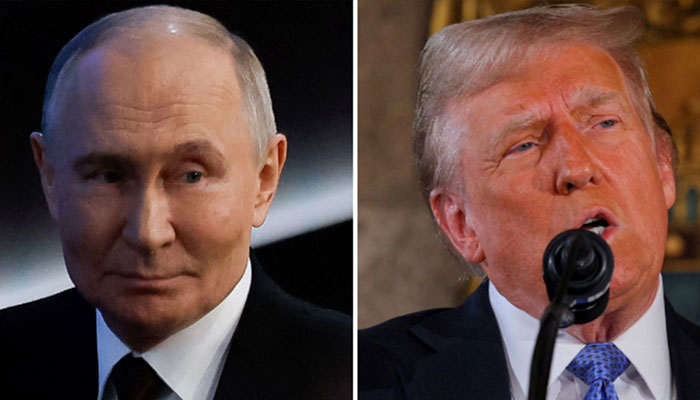 Russian President Vladimir Putin during his annual press conference (left) and his US counterpart Donald Trump. — Reuters/File