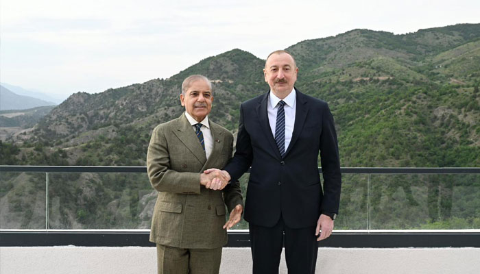 Prime Minister Muhammad Shehbaz Sharif held a warm and cordial meeting with the President of Azerbaijan, HE Mr Ilham Aliyev, over a luncheon, May 27, 2025. —Facebook@GovtofPakistan