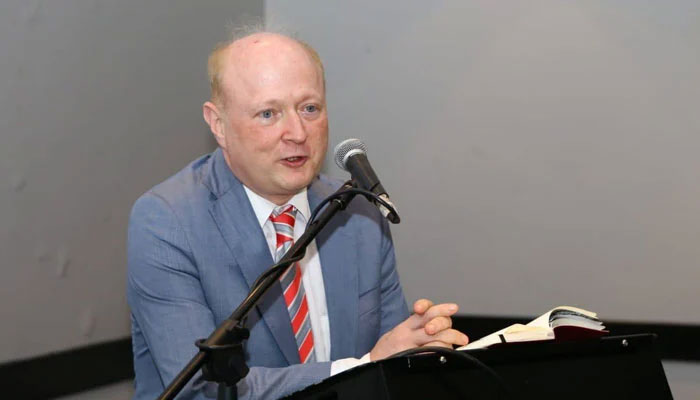 German Consul General Dr Rüdiger Lotz speaks at an event. — APP/File