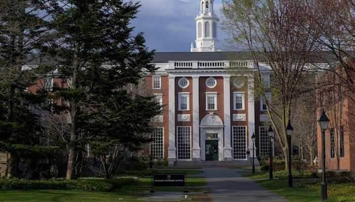A view of the Business School campus of Harvard University in Cambridge, Massachusetts, US, April 15, 2025.  — Reuters