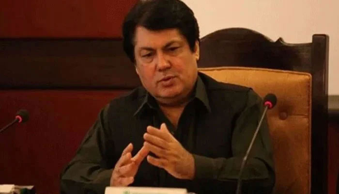 Advisor to Khyber Pakhtunkhwa Chief Minister on Information and Public Relations Barrister Muhammad Ali Saif speaks in a meeting. — APP File