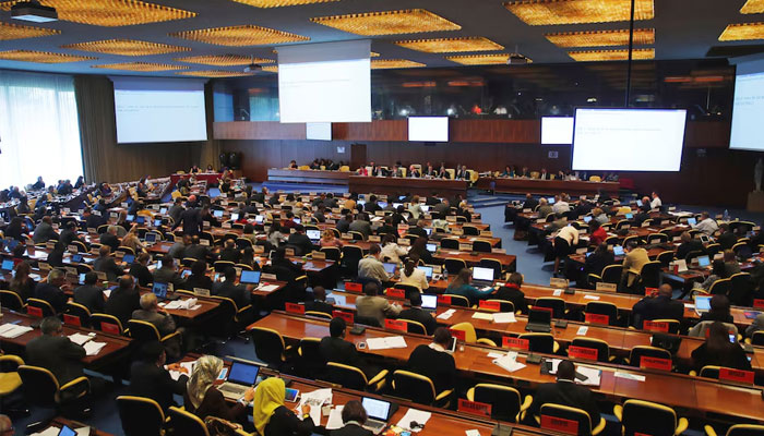 Overview taken during a meeting of the Governing Body on Qatar at the International Labor Organization (ILO) in Geneva, Switzerland, November 8, 2017.—Reuters