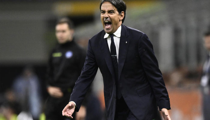 Simone Inzaghi reacts during match. —AFP/File