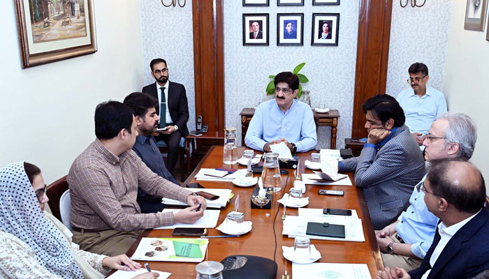 Sindh Chief Minister Syed Murad Ali Shah presides over a joint meeting of Finance, Planning and Development Departments at CM House in Karachi on May 28, 2025. — PPI