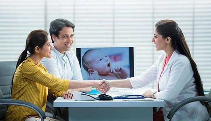 A representational image of a couple visiting a doctor. — Facebook@Population Welfare Department Punjab/File