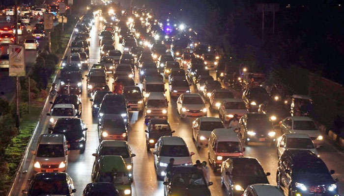 A view massive traffic jam in the city on August 14, 2024. — Online