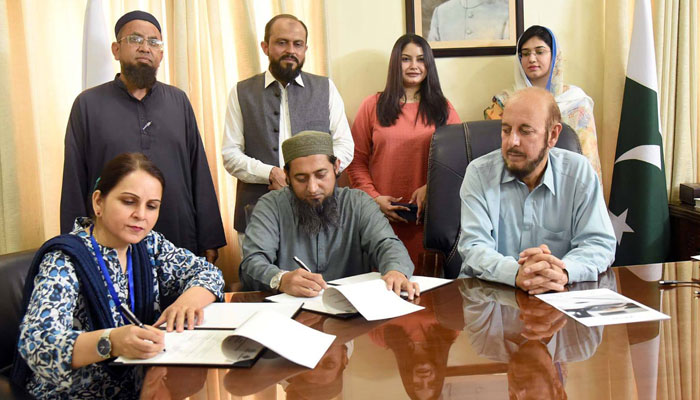 MOU signing ceremony between The Skills360 Pakistan and Fuuast on May 27, 2025. — Facebook@Federal Urdu University of Arts, Sciences & Technology
