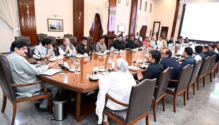 Sindh Chief Minister Syed Murad Ali Shah presides over a cabinet meeting to deliberate on the province’s budget proposals for the upcoming fiscal year 2025-26 on May 31, 2025. — Facebook@SindhCMHouse