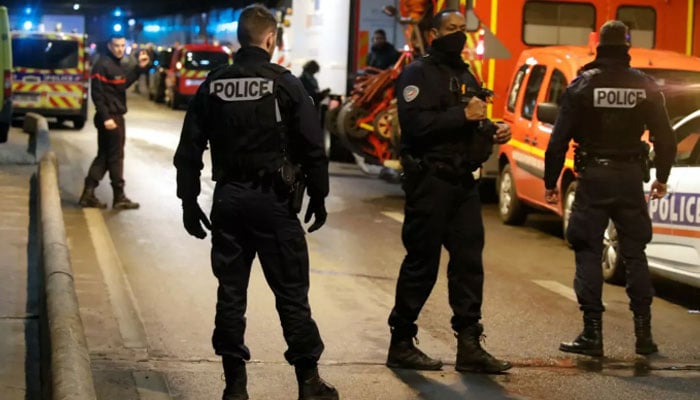 A representational image of French police secure an area in the La Défense business and financial district near Paris, France on December 13, 2019. — Reuters